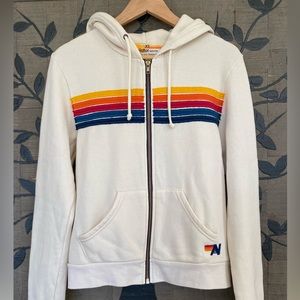 Aviator Nation 5 Stripe Zip Hoodie
